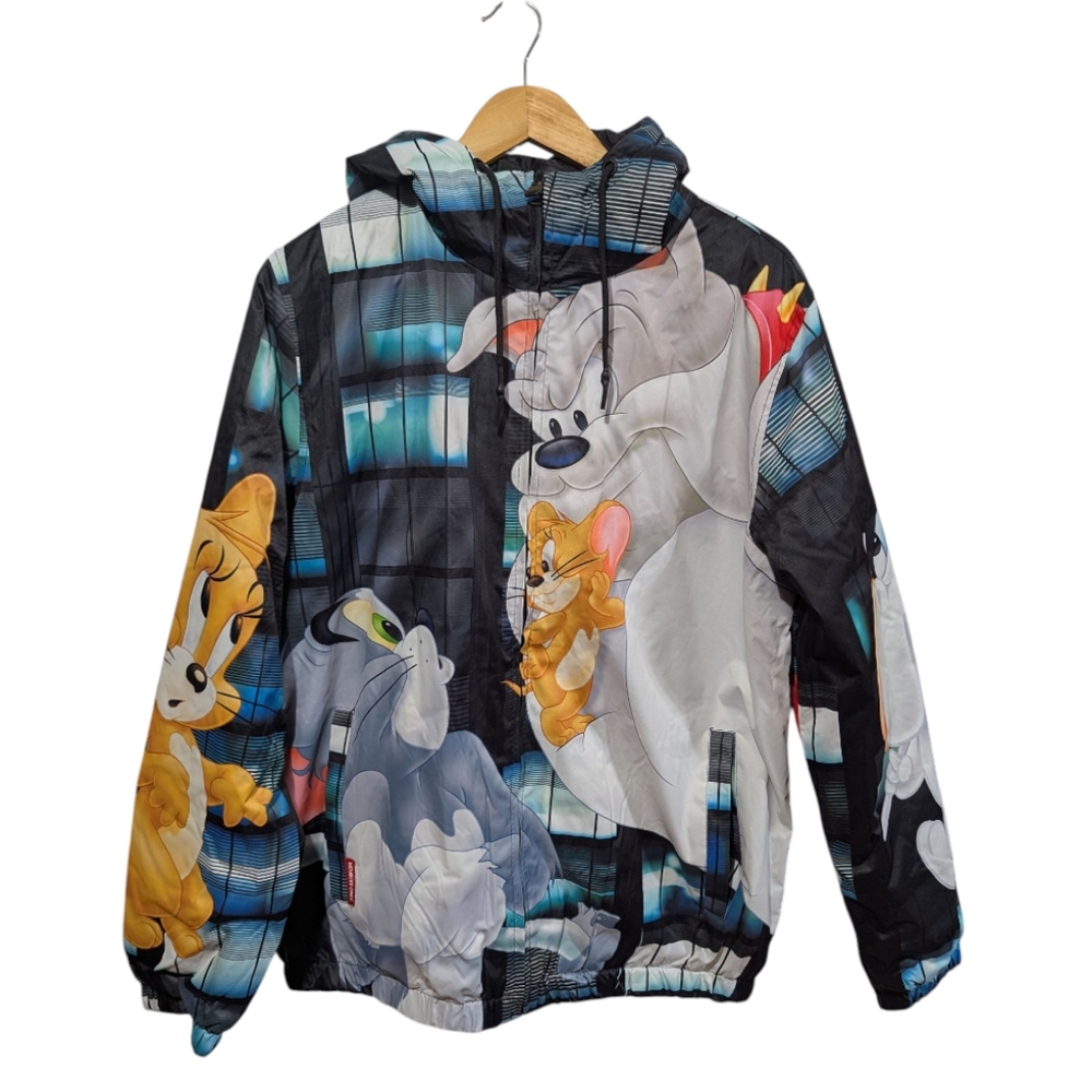 Members Only Tom & Jerry Multicolor Hooded Jacket Size Medium